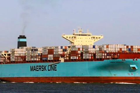 Another Maersk container ship full of Chinese export goods has dropped its container!